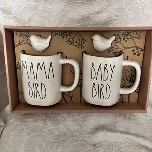 Rae Dunn White and Brown Collectable Mug Set